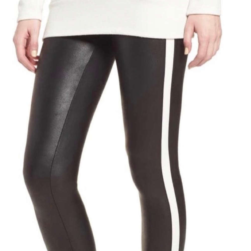 COPY - *NEW W/ TAGS* Side Stripe Faux Leather Leg…